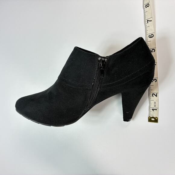 Xappeal Womens Boots Black Suede Side Zip Buckle Cone Heel Womens EU 39 US 6.5 - Picture 10 of 11